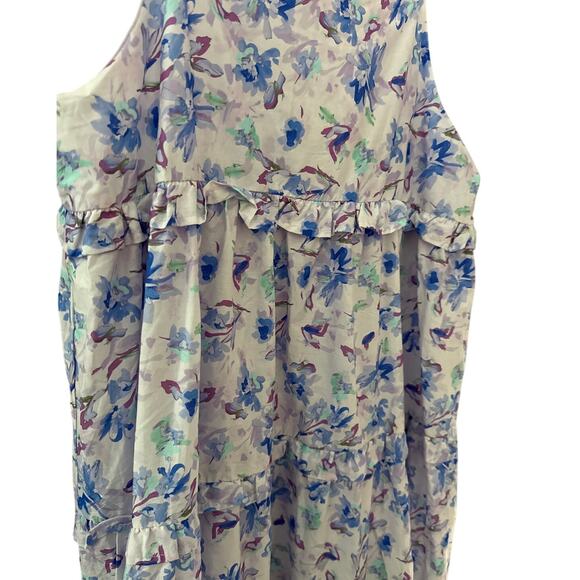 Storia Kerri Flowy Ruffled Tiered Maxi in Blue Florals Size Large - Picture 5 of 10